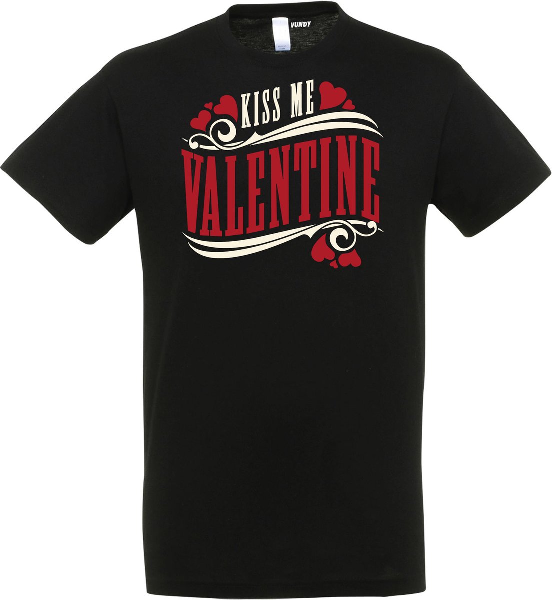 T-shirt Kiss Me Valentine | valentijn cadeautje voor hem haar | valentijn | valentijnsdag cadeau | Zwart | maat 4XL